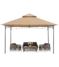 ABCCANOPY Gazebos for Patios 10x10 - Outdoor Steel Frame Gazebo with Mosquito Netting for Lawn Backyard Garden Deck (Khaki)