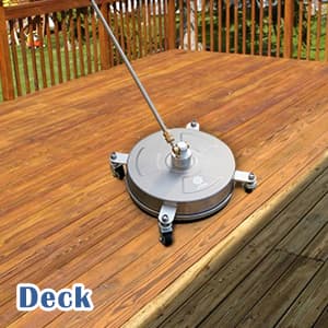 janz 14" Pressure Washer Surface Cleaner with 4 Wheels, Stainless Steel Housing, 1/4" Quick Plug, 2 Extension Wands, 2 Replacement Nozzles and 3 Spray Nozzles, 4000 PSI