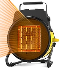 Buyplus Outdoor Heaters for Patio, 1500W Portable Space Heater with 3S Fast Heating, Overheat Protection, Electric Space Heater for Outdoor Indoor Use, Garage, Office, Bedroom, Greenhouse, Patio