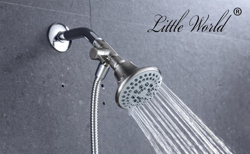 Little World Shower Arm Diverter Valve - 3 Way Shower Diverter Valve, G1/2 Solid Brass Fixed Spray System Diverter for Universal Hand Held Showerhead (Brushed Nickel)