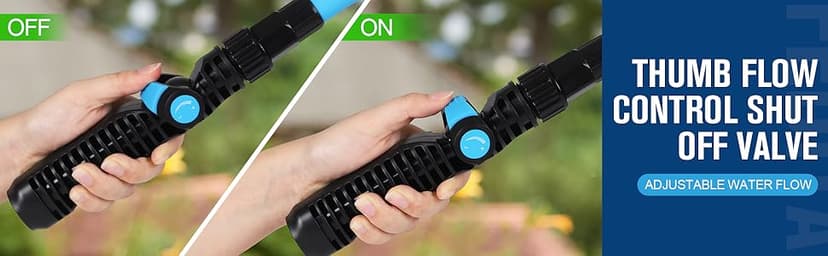 Tesony Watering Wand, 29" Bendable Garden Hose Wand with 10 Adjustable Spray Patterns, Water Sprayer Wand with Thumb Control Shut Off Valve, Quick Connector, Great for Hanging Baskets, Watering Plants