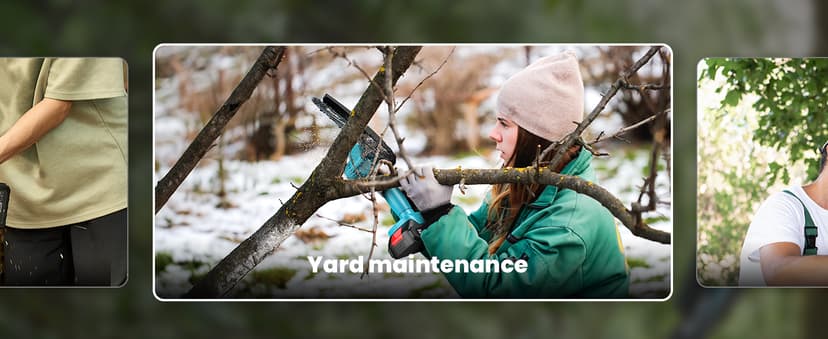 Seesii Mini Chainsaw Cordless 6-inch, Handheld Electric Power Chain Saw with 2 Batteries, for Tree Trimming Wood Cutting, Best Gifts for Dad, Husband