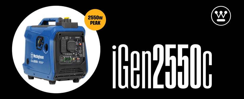 Westinghouse 2550 Peak Watt Super Quiet & Lightweight Portable Inverter Generator, RV Ready 30A Outlet, Gas Powered, CO Sensor, Parallel Capable, Long Run Time,Blue