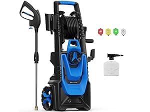Electric Pressure Washer, 5000 PSI 3.2 GPM Power Washer with Foam Cannon, High Pressure Cleaning Machine with 35 FT Power Cord and 20 FT Hose, Hose Reel, 4 Connect Nozzles for Car/Patio/Fence