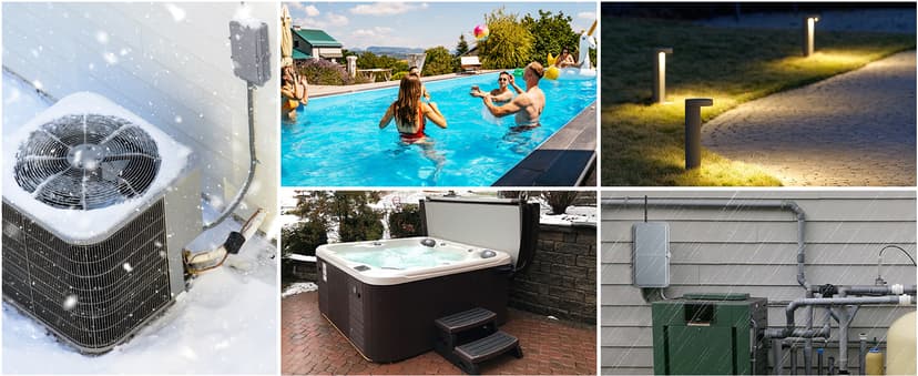 Suraielec Pool Timer, WiFi Smart Pool Pump Timer, 120, 240, 277 VAC, 40 AMP, Outdoor Heavy Duty Metal Casing Pool Control, Wireless Electric Switch Box for Pumps, Water Heater, Spa, Light