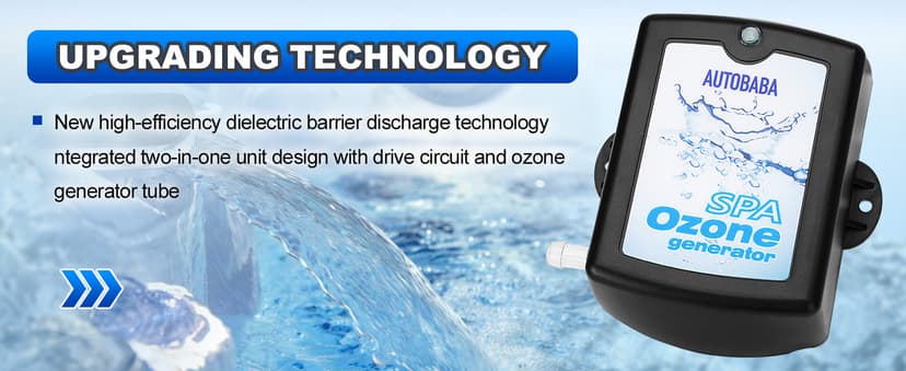 50-100mg/h Spa Ozone Generator Kit SPA-124, Provide High Output of Stable Ozone for Spas, Hot Tubs and Cold Plunge, Ozone Kit Generator for Home - Universal: 110V / 240V (AMP-4 Plug)