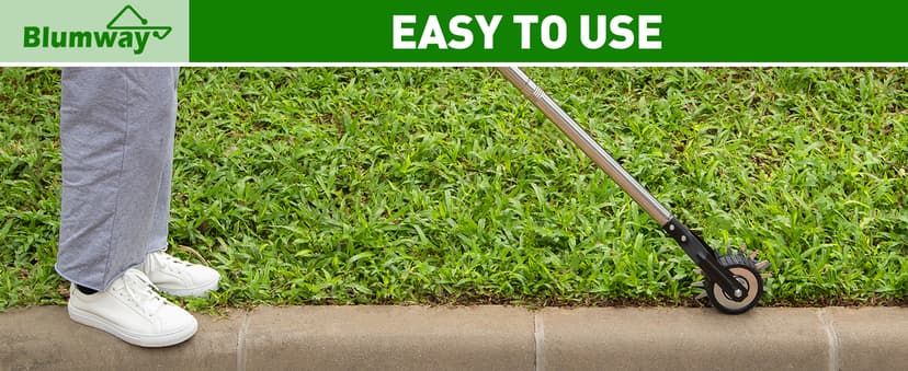 BlumWay 67 Inch Rotary Wheel Edge Trimmer, Rotary Shears, Manual Sidewalk Edgers, Length 23.6" to 67", Heavy Duty Stainless Steel Handle with Sharp Blades/Gloves