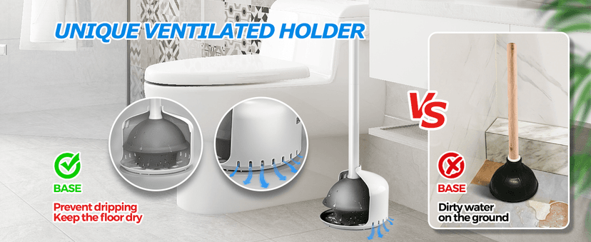 2Pack Toilet Plunger with Holder,Plungers for Bathroom with Holder, Toilet Plunger with Cover,Bathroom Plunger,Bathroom Decor,Bathroom Accessories,Toilet Bowl Cleaners,White