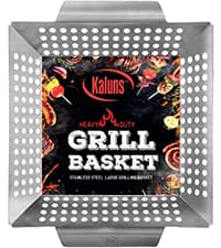 Kaluns Universal Stainless Steel Smoker Box, Gas or Charcoal Grill Smoke Box, Works with Wood Chips, add Delicious Smoked Flavor, Hinged Lid,Warp Free Grill Accessories