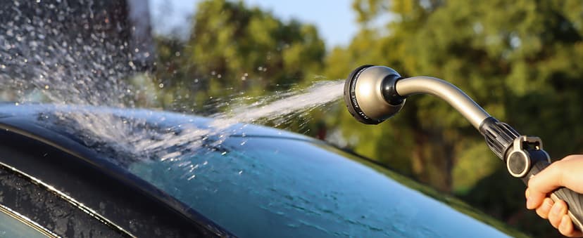 RESTMO Watering Wand Heavy Duty, Metal Garden Hose Wand with 10 Spray Patterns, 15-Inch Long Hose Nozzle Sprayer with Thumb Flow Control, Ideal to Water Hanging Baskets and Shrubs