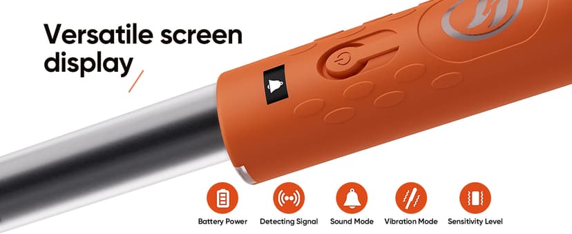 Rechargeable Metal Detector Pinpointer with 1300mAh Battery – IP68 Waterproof Handheld Probe – 360° High Sensitivity Detection Wand – Treasure Hunting Tool for Adults, Kids, Beach and Soil