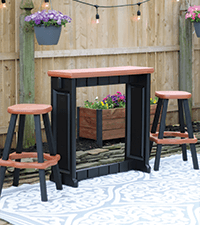 Single Bar Deep Grey Top & Black Base Ideal for Patio Hot Tub Area Backyard Durable WeatherResistant Design Easy Nohardware Assembly Proudly Made in USA