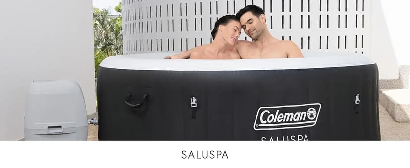 Coleman Miami AirJet Large Round 2 to 4 Person Inflatable Hot Tub Portable Outdoor Spa with 120 AirJets and EnergySense Cover, Black