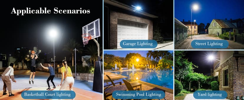 6000W Solar Street Lights Outdoor - 6500K Solar Lights Outdoor Waterproof Dusk to Dawn, High Brightness Street Lights Solar Powered with Remote Control for Yard, Parking lot and Garage