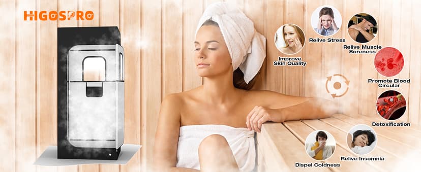 71in High Full Size Steam Sauna 600D Canvas, Sauna Box, Portable Steam Sauna, Personal Steam Sauna with Touchscreen 1000W & 2.6 L Steam Generator