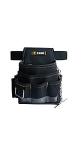 KUNN Garden Tool Waist Belt - 4 Deep Pockets Tool Apron for Women Men,Utility Pouch for Gardening,Electrican,Florists,Plumbing
