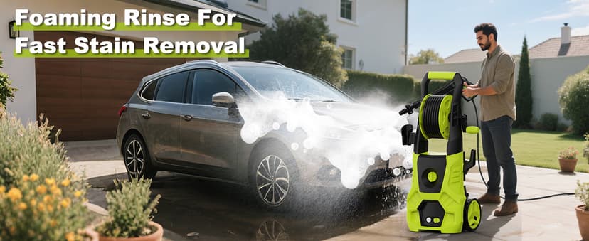 Pressure Washer, 5000PSI Max 3.6GPM Electric Power Washer with Foam Cannon 35FT Power Cord 4 Nozzles, Pressure Washer for Cars, Patios, Fences, Decks and Driveway