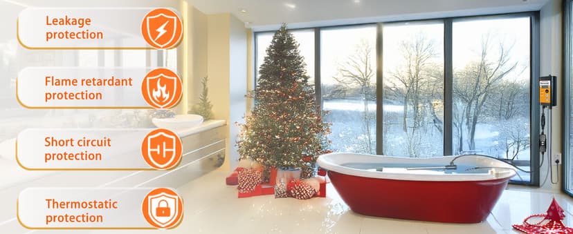 1800W Portable Fully Submersible Electric Pool And Hot Tub Immersion Water Heater With Gfci Plug, Thermostat For Bathtub, Inflatable, Swimming Above Ground Pools, Bathtub,Baptistry, Baptismal Pool