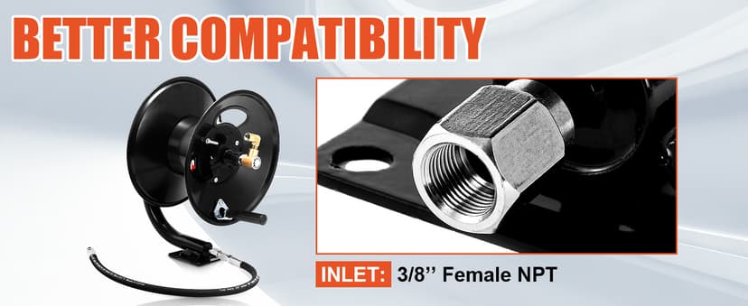 Tool Daily Pressure Washer Hose Reel, 100 FT Heavy Duty Steel Hose Reel for Power Washer