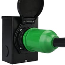 RVGUARD Emergency Power Combo Kit, 15 Foot 50 Amp Generator Cord and Power Inlet Box, NEMA 14-50P to SS2-50R Generator Cord with NEMA SS2-50P Pre-Drilled Generator Inlet Box, ETL Listed