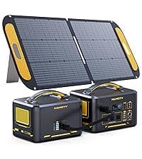 Vtoman 2376Wh Portable Power Station Bundle with Extra Battery & 200W Solar Panel Included, Up to 3000W Solar Generator for Home Backup, Off-grid, Road Trip, RV, Camping, Emergencies