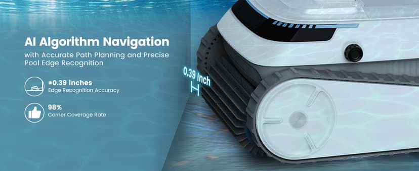 AIRROBO Pool Vacuum for Inground Pools, Smart Navigation Pool Cleaner Robot, Wall Climbing Pool Cleaner, Cleans Pool Floors, Walls & Waterline, 120 Min Run Time, for Above Ground & Inground Pools