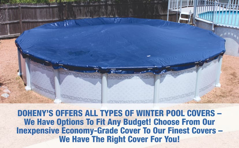 Doheny’s Commercial-Grade Winter Pool Covers for Above Ground Pools | Featuring Doheny’s Exclusive Tear Resistant Weave | The Best Winter Covers for Le$$! (12' x 24' Oval, Economy - 4 Yr.)