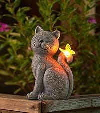 Nacome Solar Guardian Lion Garden Statue: Outdoor Decor Sculpture with Ball Lights for Yard Art Porch Patio - Unique Birthday Gifts for Women Mom
