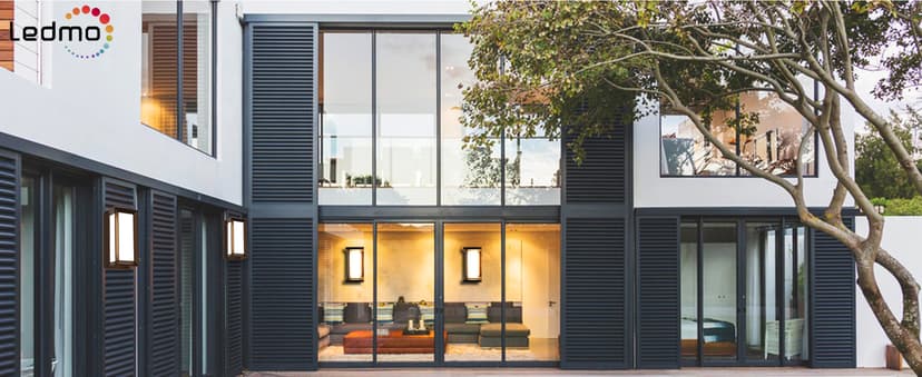 LEDMO Outdoor Wall Light 1800Lm Modern Outdoor Porch Light 3000K Bright Lighting Black Exterior Lighting Fixture Waterproof Christmas Fixture for House,Patio,Garage,Backyard,Hallway(2 Pack