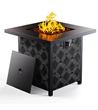 Ciays Propane Fire Pits 32 Inch Outdoor Gas Fire Pit, 50,000 BTU Steel Fire Table with Lid and Lava Rock, Add Warmth and Ambience to Gatherings and Parties On Patio Deck Garden Backyard, Black