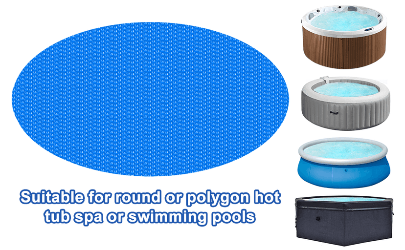 Solar Hot Tub Spa Bubble Cover Blanket for 6 7 Ft Round Inflatable Hot Tub Spa Pool Thermal Insulation Floating Bubble Wrap Covers Blankets(6 Ft)