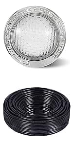 HQUA PN01DC 120V AC Remote Control LED RGBW Color Change Inground Pool Light, 10 Inch 50W with 100 Feet Cord, UL Listed Transformer Included, Fit for 10" Large Wet Niches.