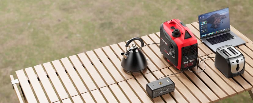 Portable Inverter Generator 2500W Gas Powered, Long Runtime Gas Generator for Home Backup, Emergency, Camping, EPA Compliant 2025 Version