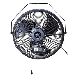 iLiving Wall Mounted Variable 14 Inches Speed Indoor/Outdoor Weatherproof Fan, Industrial grade for Patio, Greenhouse, Garage, Workshop, and Loading Dock, 2473 CFM, Black