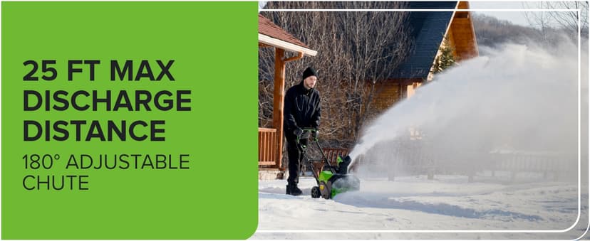 Greenworks 40V (75+ Compatible Tools) 16” Cordless Snow Blower, 5.0Ah Battery and Charger Included, SN40B410
