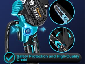 Saker Mini Chainsaw,6 Inch Portable Electric Chainsaw Cordless, Small Handheld Chain saw for Tree Branches,Courtyard, Household and Garden,By 2PCS 20V 1500mAh Batteries,Extra 3 PCS Chain