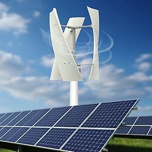 Wind Turbine, 500W Vertical Axis Wind Turbine Generator Home Windmill Kit Hybrid Wind System with Controller for Home, Business, Industrial Energy Supply (500W 12V White)
