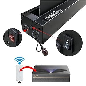 VIVIDSTORM Motorized Floor Rising UST ALR Projector Screen for Home Theater, Tensioned Wrinkle-Free Surface, Smart App and Voice Control, No Wall Mount Needed,VSDSTUST120H
