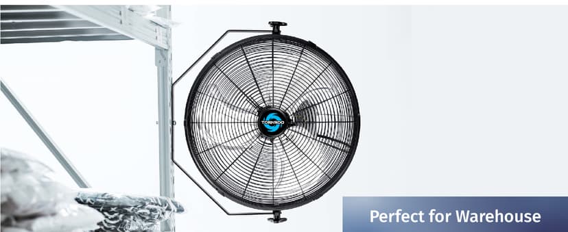 Tornado - 18 Inch High Velocity Industrial Wall Fan with TEAO Enclosure Motor - 4000 CFM - 3 Speed - 6.5 FT Cord - Industrial, Commercial, Residential Use - UL Safety Listed
