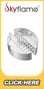 Skyflame Wood Chip Smoker Box, Stainless Steel Double V-shape BBQ Smoke Box with Hinged Lid for Charcoal & Propane Gas Grill, 12.5"(L) x 3.3"(W) x 2.5"(H), U.S. Design Patent