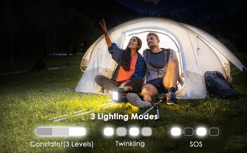 MARBERO 200W Portable Power Station 148Wh Camping Solar Generator Laptop Power Bank with AC Outlet 110V, DC, USB QC3.0, LED Flashlights for CPAP Home Outdoor Trip Emergency Backup