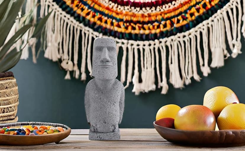 Easter Island Moai Statue - Stone Moai Figurine Decor for Home & Outdoor Garden - 3 (Large Size)