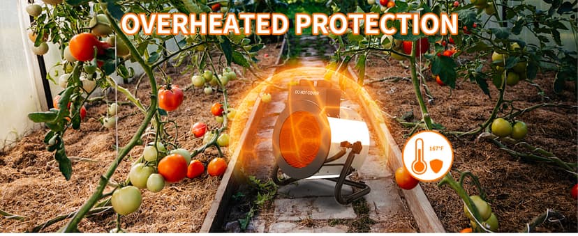 Buyplus Outdoor Heaters for Patio, 1500W Portable Space Heater with 3S Fast Heating, Overheat Protection, Electric Space Heater for Outdoor Indoor Use, Garage, Office, Bedroom, Greenhouse, Patio