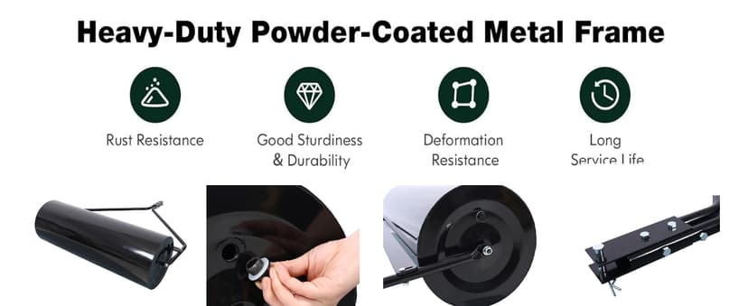 Lawn Roller,Combination Push/Tow Poly Lawn Roller with Easy Turn Tethered Plug,Durable Iron Garden Lawn Roller, 14 by 24", for Lawn and Garden Tractors (60L/16 Gallon)