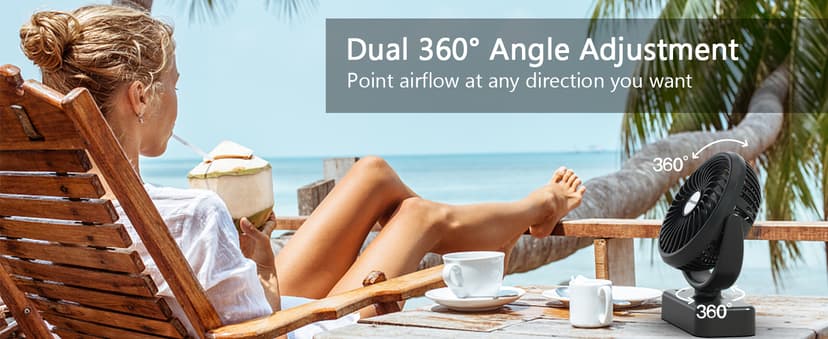 Portable Camping Fan with LED Lantern- 40H Work Time Rechargeable Battery Operated Fan with Hanging Hook for Tent Car RV Hurricane Emergency Outages Survival Kit