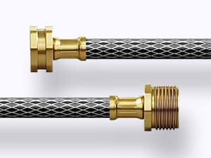 SUNPOW Retractable Garden Hose Reel 1/2 Inch x 33ft - Wall Mounted Hose Reel with 3/4 Inch Brass Fittings & 10-Pattern Nozzle - Auto Rewind System, Any Length Lock, 180° Swivel Bracket