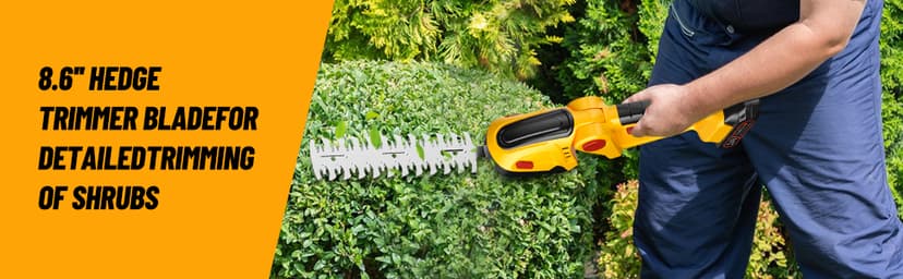 Hedge Trimmer Cordless with 21V Battery - 2 in 1 Electric Shrubbery Trimmer, Handheld Grass Shear Cutter Lightweight-Mini-Grass-Trimmer Bush Trimmer for Garden Yard Lawn Pruning
