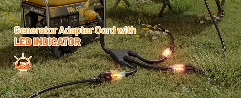 MECMO Shore Power NEMA L5-30P to 3X 5-15R/5-20R RV Generator Adapter Marine 30 Amp to 110 15 Amp Household Regular Connector, 30A 3 Prong Locking Generator Male L5-30P to 5-15R 5-20R 3-Way Female