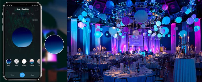 NOVOSTELLA LED Flood Lights Outdoor, 30W RGB Smart LED Flood Lights, Second-Generation WiFi Landscape Lighting Stage Dimmable Color Changing Uplight, IP66 Waterproof, Work with Alexa, 4 Pack.