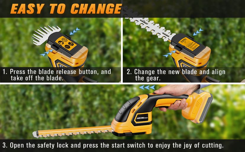 Cordless Hedge Trimmer Compatible with DEWALT 20V MAX Battery(No Battery), Electric Hedge Trimmer Cordless Grass Trimmers, Bush Trimmers Grass Shears Handheld for Yard, Garden, Lawn Care